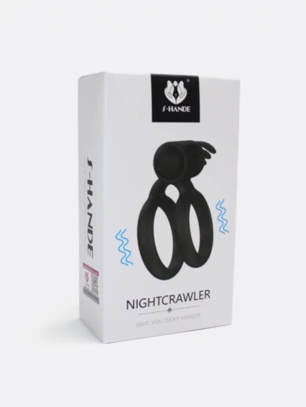 Vibrační kroužek na penis S-Hande Nightcrawler se stimulací klitorisu