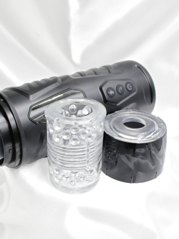 Automatický rotační masturbátor Everycom Black Knight 3D s přirážením na APP