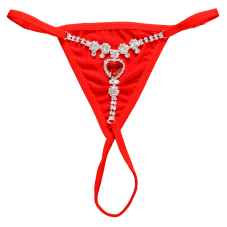 Červená tanga křišťálový řemínek SHIHAN silver