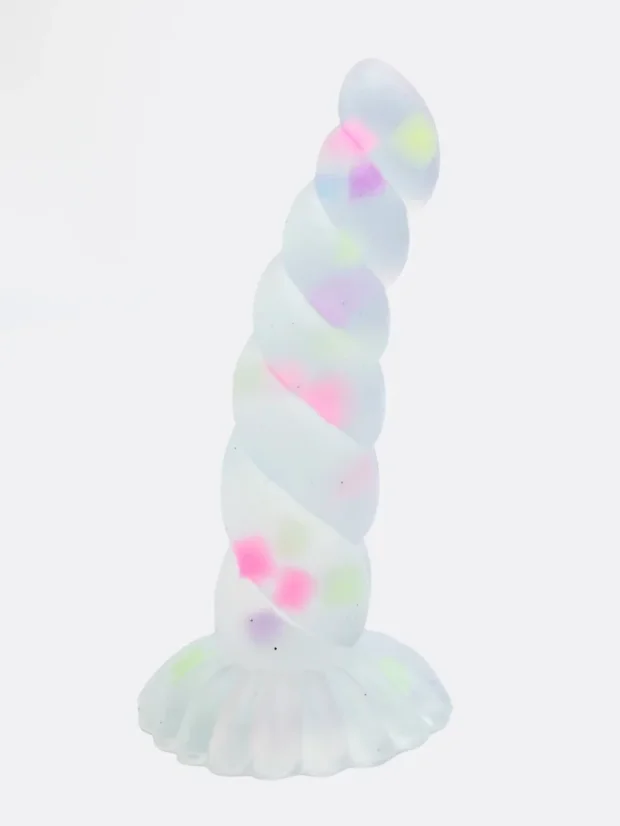 Svítící duhové dildo DKK Unicorn Light 14 cm