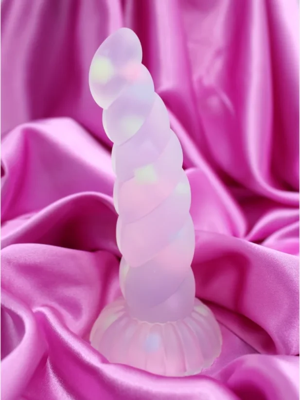 Svítící duhové dildo DK Toys Unicorn Light 14 cm