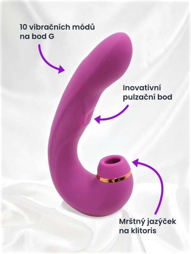 Pulzační vibrátor se stimulátorem klitorisu DKK Allure Pulse 2