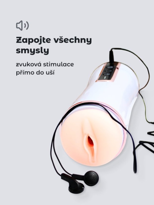 Vzdychající automatický masturbátor Everycom Tender s funkcí sání