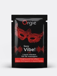 Slíbatelný tekutý vibrátor Orgie Sexy Vibe! Hot 1 ml na zkoušku