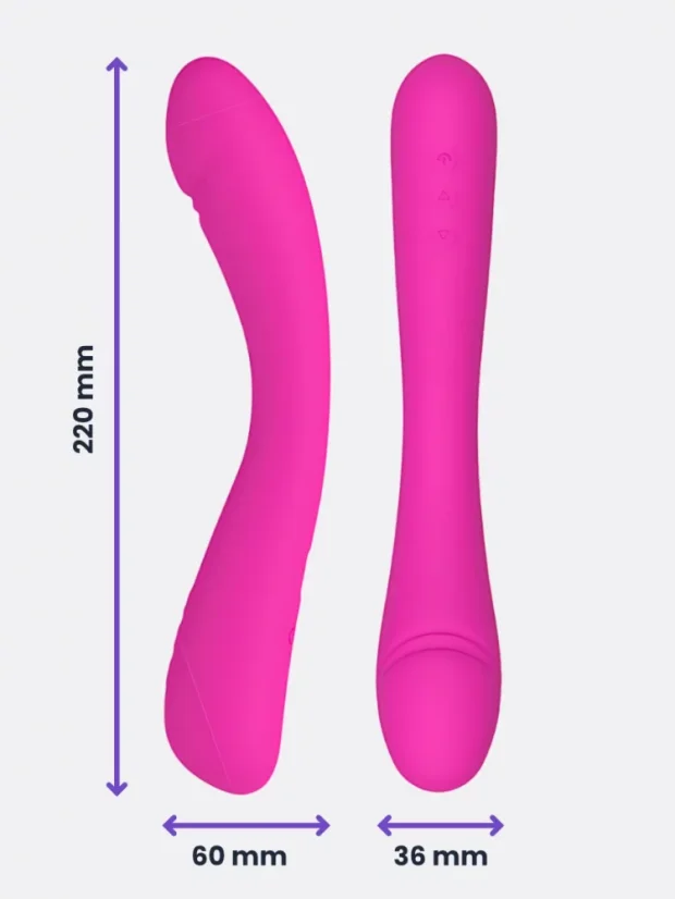 Vyhřívaný vibrátor na bod G Flexilux