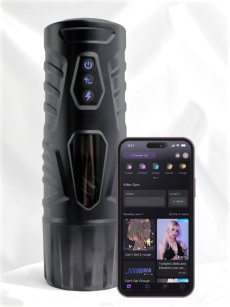 Automatický rotační masturbátor Everycom Black Knight 3D s přirážením na APP