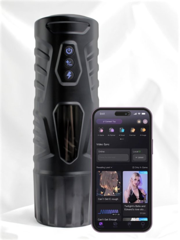 Automatický rotační masturbátor Everycom Black Knight 3D s přirážením na APP