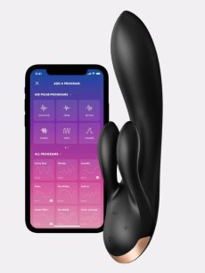 Vibrátor s králíčkem Satisfyer Double Flex ovládaný aplikací