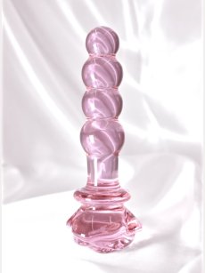 Skleněné dildo DKK Crystal Rose 2