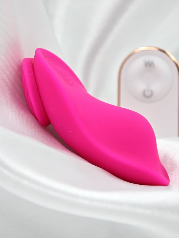 Vibrátor do kalhotek S-Hande Leaf s dálkovým ovládáním - Barva: Růžová