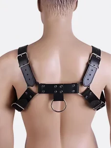 Hrudní kožený postroj pro muže BDSM Pet Play