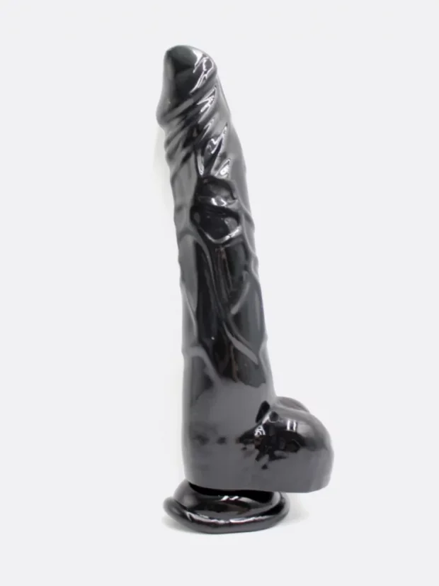 XXL Dildo S-Hande Kingkong s přísavkou a žílami 37 cm - Barva: Černá
