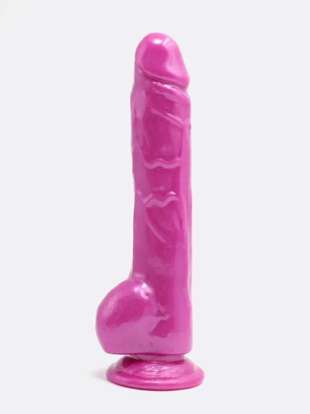 Dildo DK Toys Basic Finn s přísavkou 24 cm - Barva: Purpurová