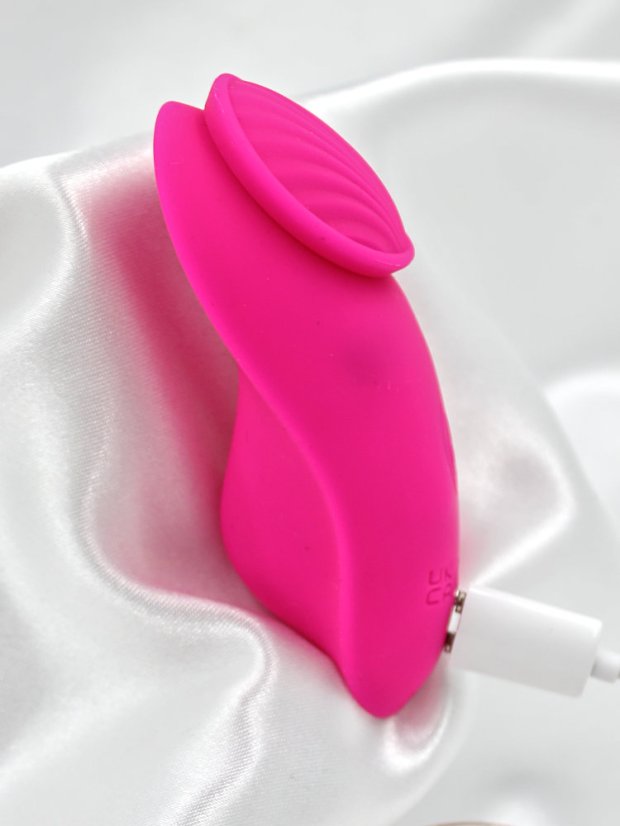 Vibrátor do kalhotek S-Hande Leaf s dálkovým ovládáním - Barva: Růžová