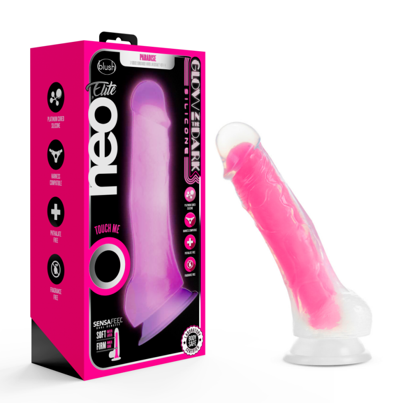 Svítící dildo s přísavkou Luminescent Love NEO