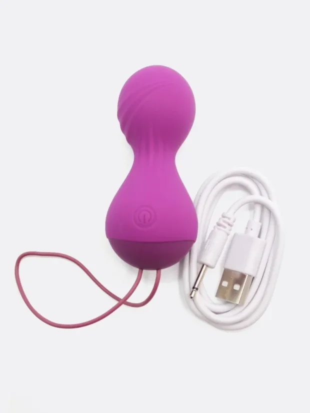 Sada vibračních venušiných kuliček DK Toys Purr Balls s ovladačem - Barva: Fialová