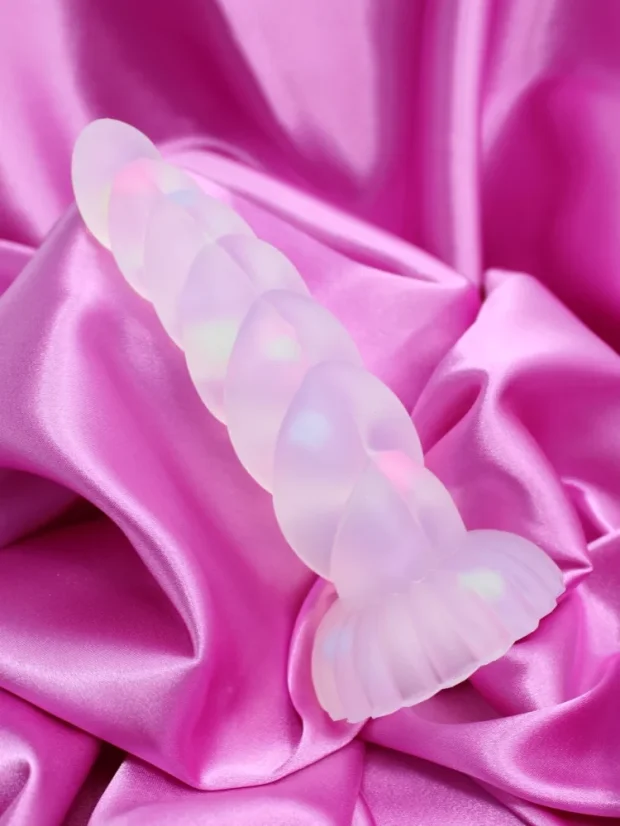 Svítící duhové dildo DKK Unicorn Light 14 cm