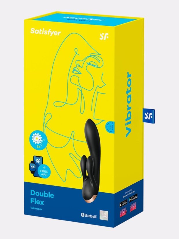Vibrátor s králíčkem Satisfyer Double Flex ovládaný aplikací