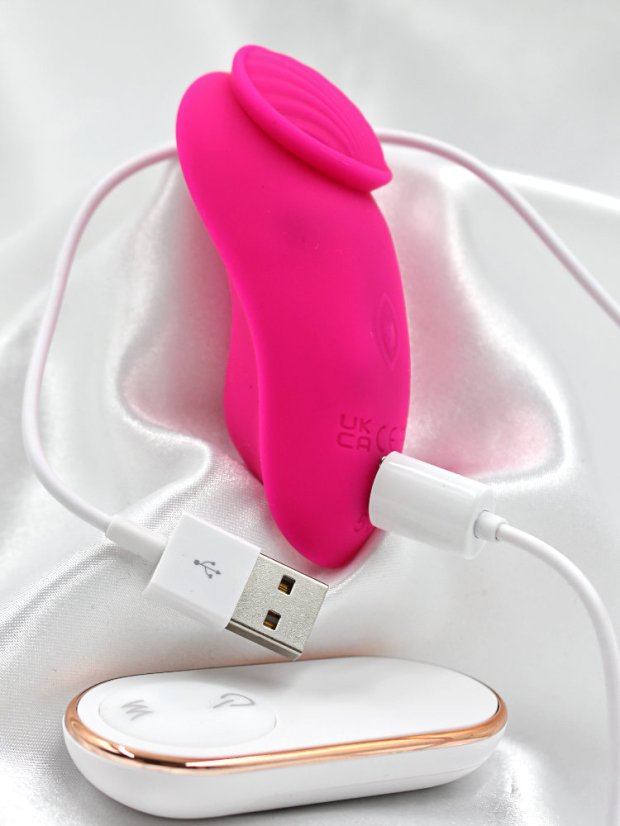 Vibrátor do kalhotek S-Hande Leaf s dálkovým ovládáním - Barva: Růžová