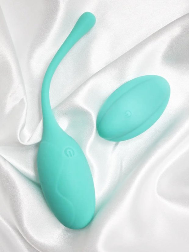 Vibrační vajíčko Kitty s dálkovým ovládáním - Barva: Azurová / Aqua