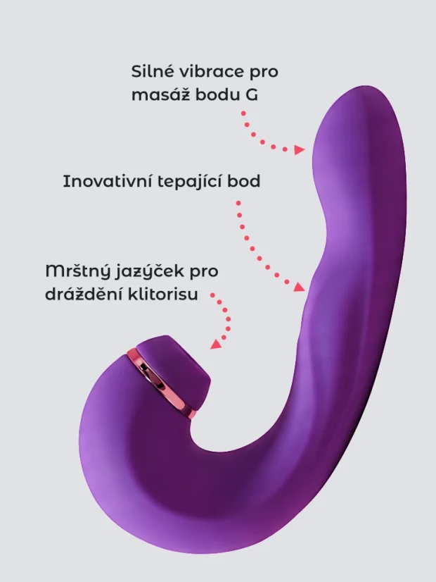 Pulzační vibrátor se stimulátorem klitorisu DKK Allure Pulse 2 - Barva: Růžová