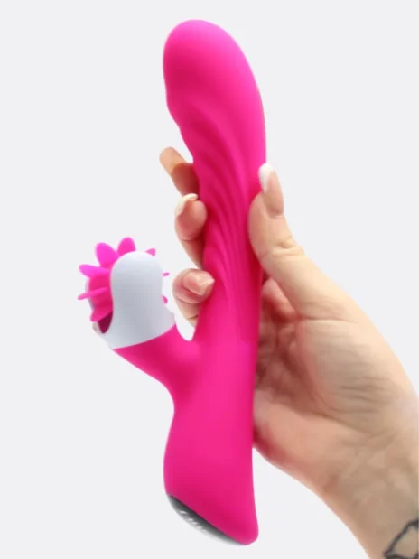 Vibrátor s výběžkem na klitoris s jazýčky S-Hande Nymph