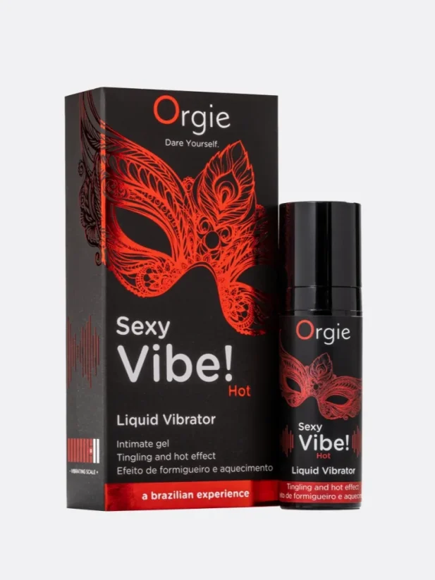 Slíbatelný tekutý vibrátor Orgie Sexy Vibe! Hot 15 ml