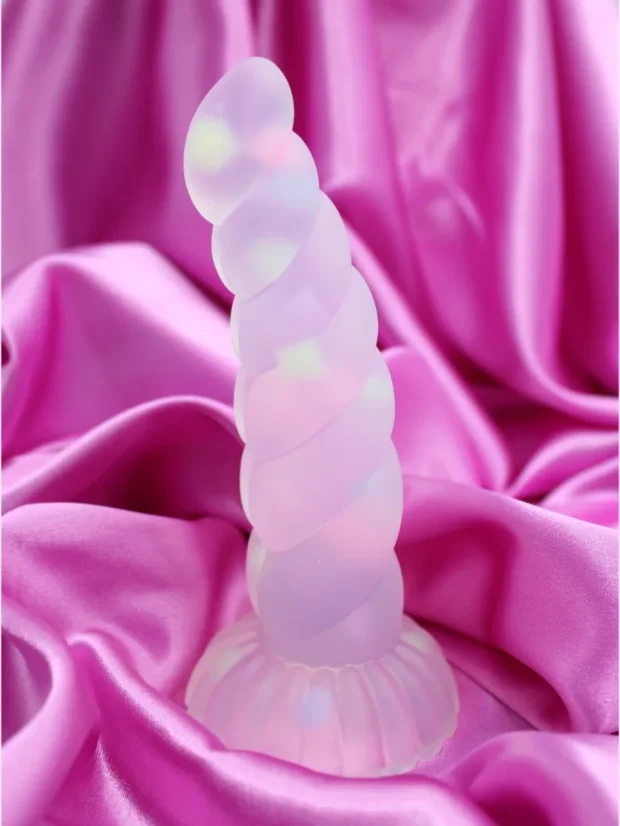 Svítící duhové dildo DKK Unicorn Light 14 cm