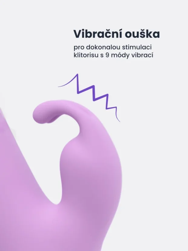 Přirážecí vibrátor s výběžkem na klitoris S-Hande Happy Rabbit - Barva: Fialová
