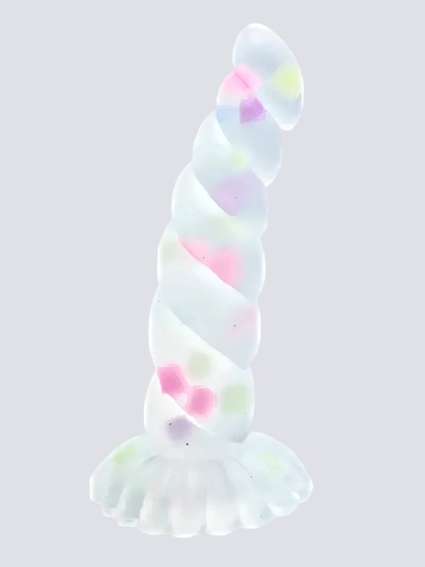 Svítící duhové dildo DKK Unicorn Light 14 cm