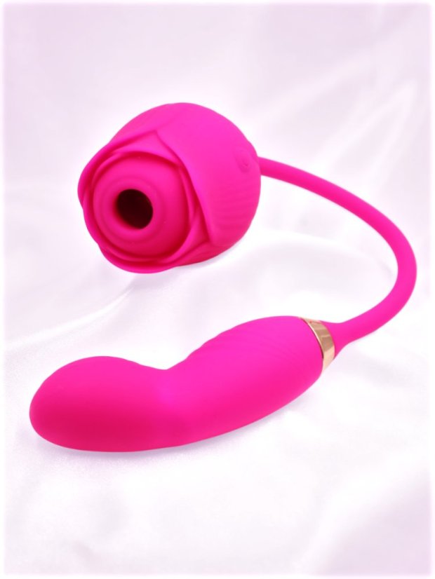 Stimulátor klitorisu DKK Luminous Rose s mini pulzačním vibrátorem
