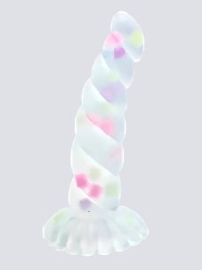 Svítící duhové dildo DKK Unicorn Light 14 cm