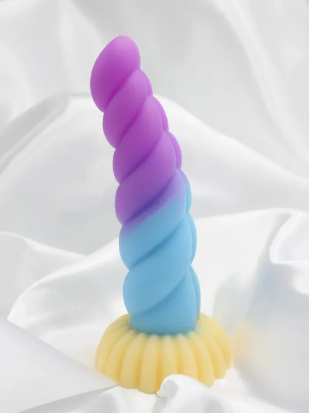 Duhové dildo DK Toys Unicorn 14 cm