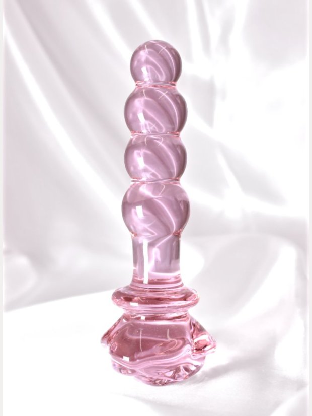 Skleněné dildo DKK Crystal Rose 2