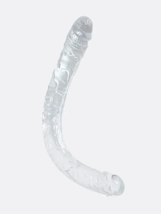 Oboustranné XXL dildo DK Toys Jumbo Double 37 cm - Barva: Průhledná