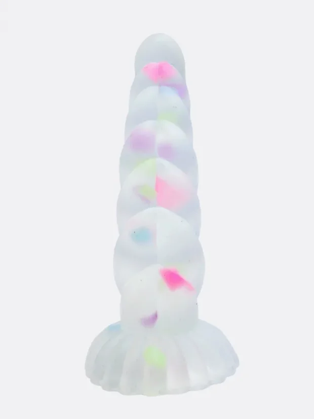 Svítící duhové dildo DKK Unicorn Light 14 cm