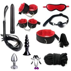 Červená BDSM sada pomůcek First Dominance