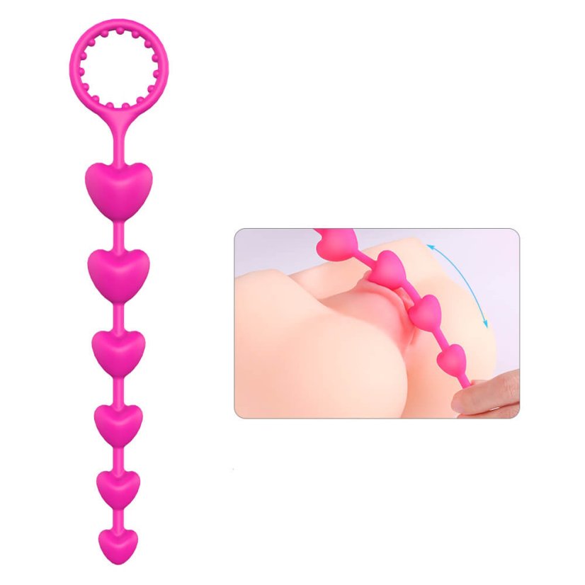 Silikonová anální srdíčka s kroužkem na penis S-Hande Lily