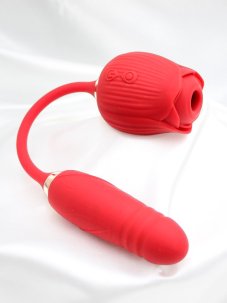 Stimulátor klitorisu DKK Love Petal s přirážecím minivibrátorem