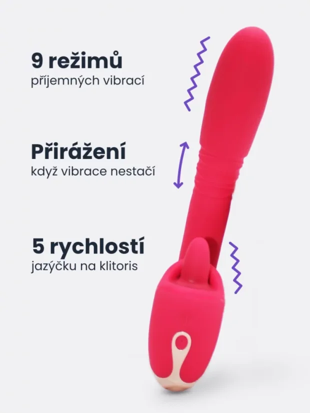 Přirážecí vibrátor s jazýčkem na klitoris S-Hande Condice