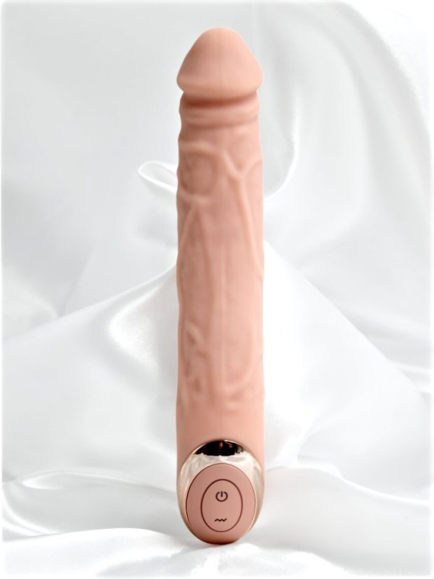 Realistický vibrátor na bod G Soft Terry s žilkováním - Barva: Béžová