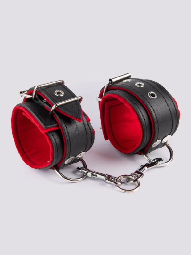 Pouta na ruce BlackRed z pravé kůže - černá