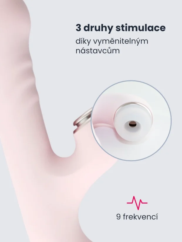 Pulzační vibrátor S-Hande Sona se třemi nástavci na klitoris