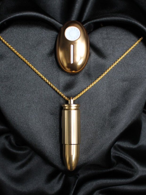 Minivibrátor DKK Bullet s řetízkem a ovládáním - Barva: Zlatá