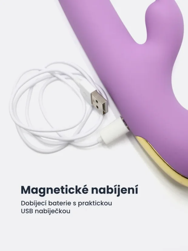 Přirážecí vibrátor s výběžkem na klitoris S-Hande Happy Rabbit - Barva: Fialová