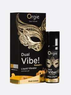 Tekutý vibrátor s příchutí Orgie Dual Vibe! Piňa Colada 15 ml