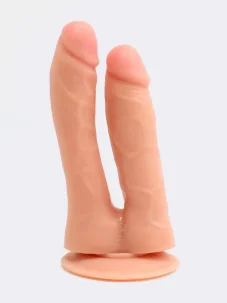 Dvojité realistické dildo DK Toys Twinhead s přísavkou 18 cm