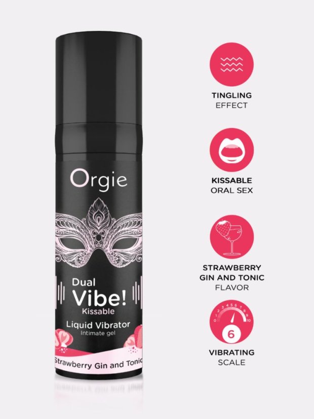 Slíbatelný tekutý vibrátor Orgie Strawberry Gin and Tonic