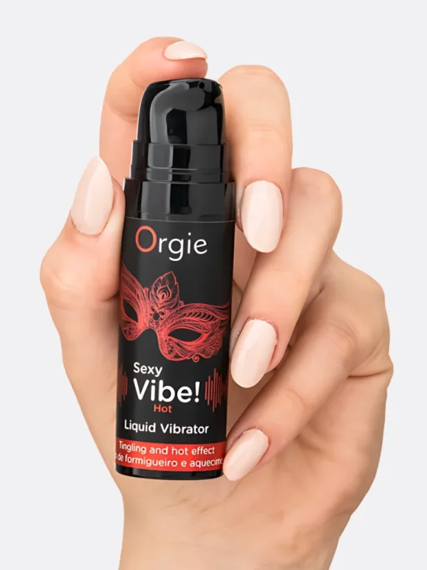 Slíbatelný tekutý vibrátor Orgie Sexy Vibe! Hot 15 ml